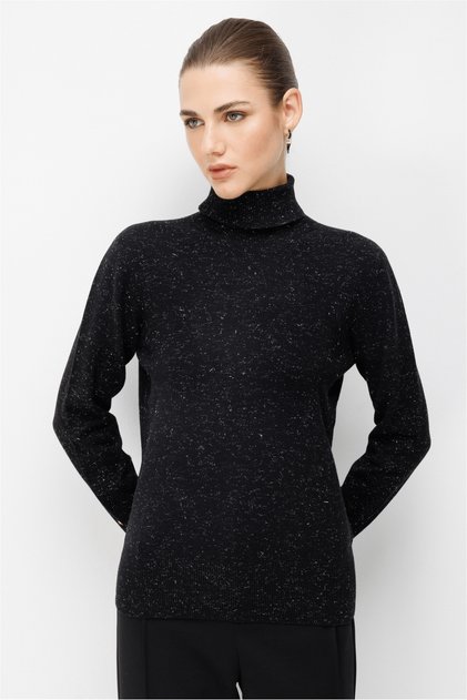Turtleneck Glittery Knit Sweater 19318