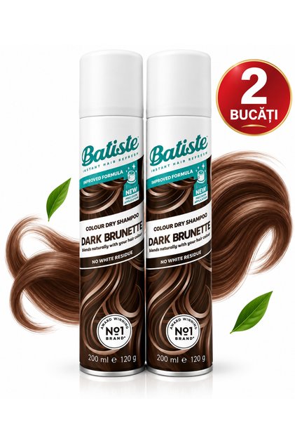 Set 2x 200 ml șampon uscat pentru păr șaten închis