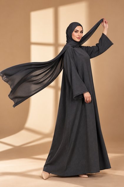Talbus Abaya – Women's Elegant Loose Fit Maxi Dress with Matching Hijab