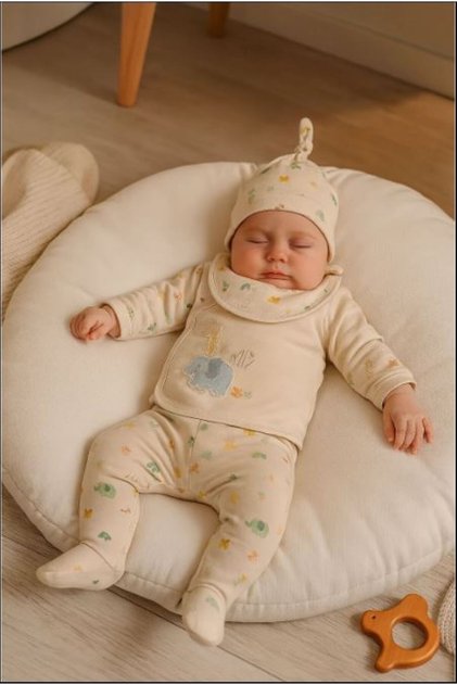 Baby 0-3 Months Hospital Release Set with Zibin Set and Bathing Parts, Set of 5 Newborn New Generation