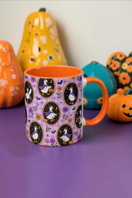 Halloween Cadılar Bayramı Mor Desenli Kupa