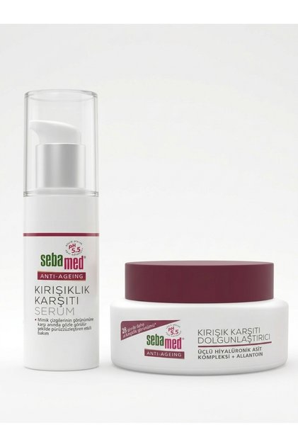 Anti-Ageing Kırışıklık Karşıtı Dolgunlaştırıcı Krem 50 Ml + Kırışıklık Karşıtı Serum 30 Ml Cilt Bakım Seti