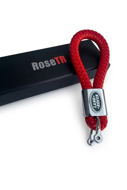 Red Leather Braided Keychain Compatible with Land Rover Range Rover Freelander Defender Discovery Accessory