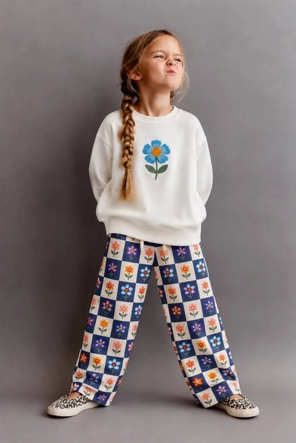 Girl's Floral Printed 100% Cotton Top and Bottom Set