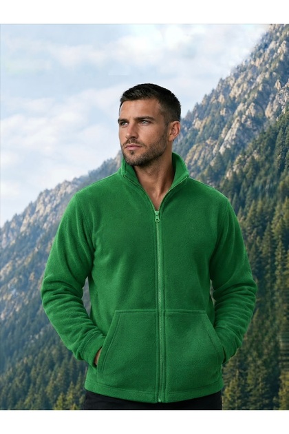 Men's Fleece Cardigan Winter Zipper Jacket Anti-Hairballing Windproof Fleece Sweater Sweat