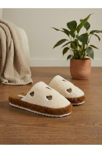 Women's Fluffy Embroidered House Slippers Dowry Bundle Slippers