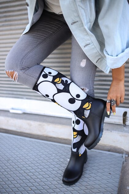 Penguin Printed Waterproof Women's Rain Boots