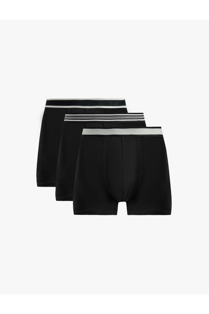 Striped Elastic Cotton 3-Piece Boxer Set