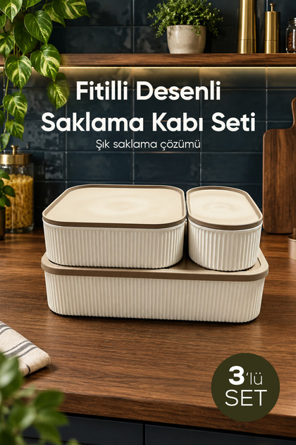 3-Piece 1100 ml 2400 ml 5500 ml Storage Container Set Kitchen and Refrigerator Organizer
