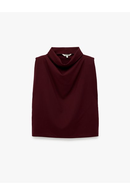 Boxy Fit High Neck Sleeveless Blouse