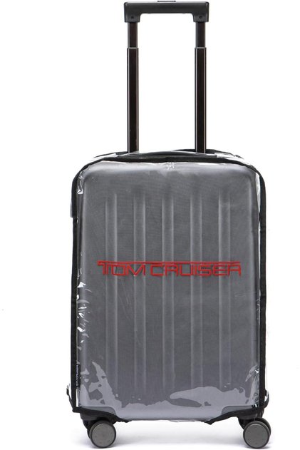 20-Inch Clear PVC Luggage Cover, Waterproof Clear Suitcase Protector with Reinforced Border, Handle & Wheel Cutouts, Hook-and-Loop Bottom Closure