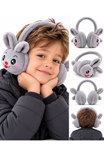 Winter Earmuffs with Children's Figures 3-10 Years Old Adjustable Plush Ear Warmer
