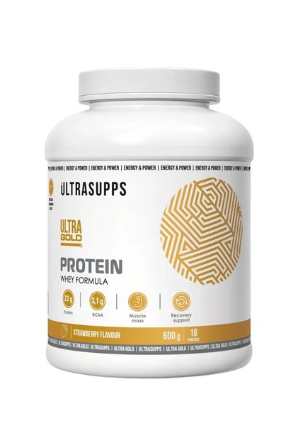 Ultra Gold Whey Protein, Strawberry Flavor, 600 g
