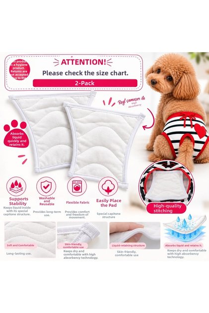 Dogi & Dog Small Breed Washable In-Clothes Regli Hygienic Pad (2 Pieces)