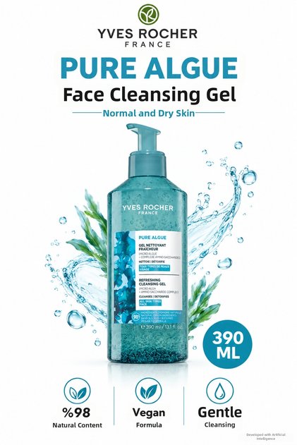 Prebiotic Revitalizing Face Wash Gel 390 ml - Moisturizing Antioxidant Care for Normal and Dry Skin