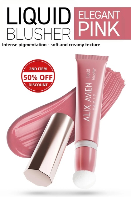 Intensely Pigmented Vitamin E Matte Finish Creamy Liquid Blush - Liquid Blusher 02 Elegant Pink
