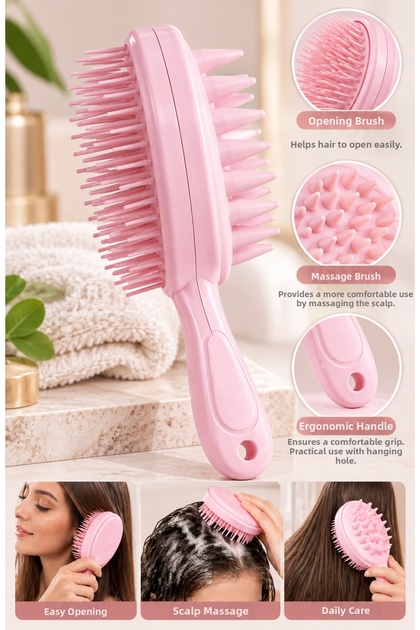 Double-Sided Wet & Dry Hair Brush for Straight and Curly Hair Scalp Massage Comb – Ergonomic Hairbrush Suitable for Wet Dry Use