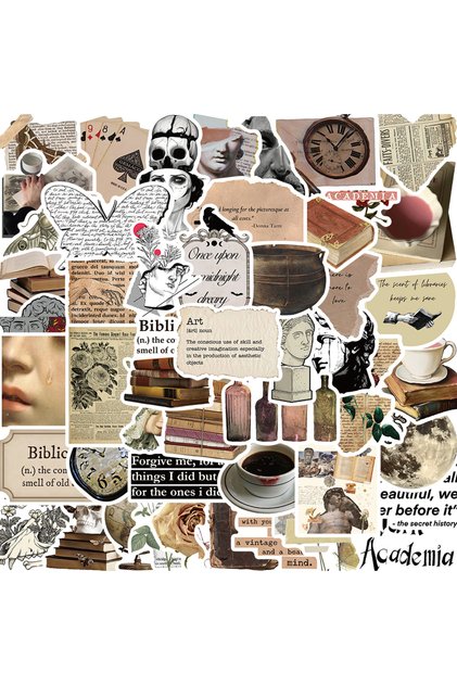 50PCS 50PCS Dark Academia Stickers Nostalgia Gift Cafe DIY Laptop Phone Luggage Guitar Bottle Art Pi