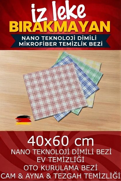 (4 Pieces) Nano Technology Cleaning Cloth 40X65Cm, Non-Marking Cloth, Microfiber Cleaning Cloth, Glass Cloth
