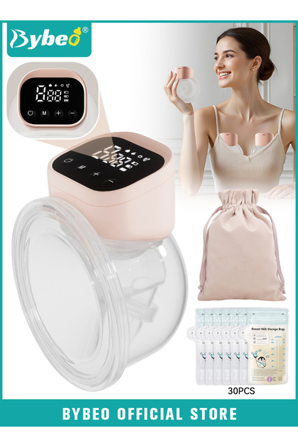 Wearable Breast Pump with 30-Piece Breast Milk Bags & Storage Bag, Electric Breast Pump, Portable Hands-Free Breast Pump with 4 Modes & 36 Levels, Leak-Proof and Ultra-Quiet