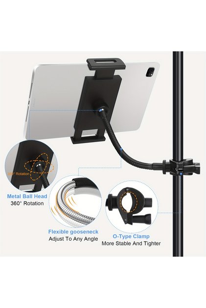 M2 M2 Flexible Tablet Holder for Microphone Stand Music Stand Compatible with 4.7 to 13.5 Inch Table