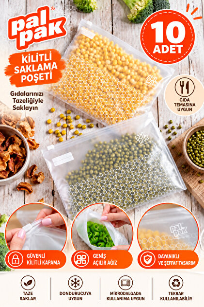 Premium Multi-Purpose Zippered Storage Bag (24.4X21 cm) 10 Pieces