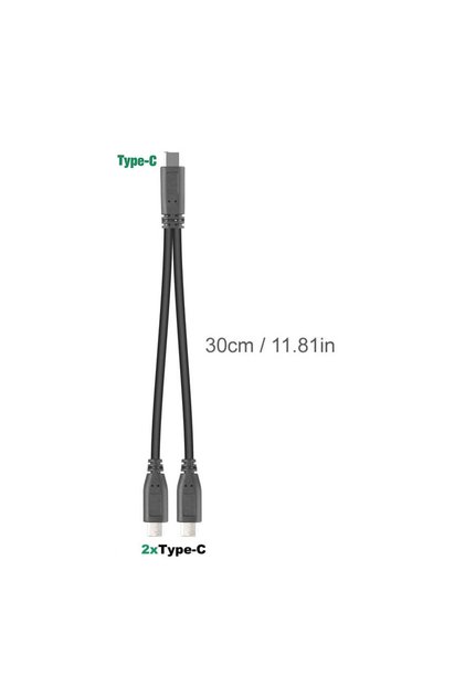 C to 2xType-C 30cm 1 in 2 Out Dual USB C Cable USB A C to Type C Splitter Charging Cable, Multi Hubs