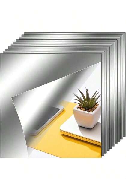 10X10Cm 4-Piece Set of Acrylic Simple Modern Full-Length Makeup Mirrors, Home Gym Mirror Tiles, Adhe