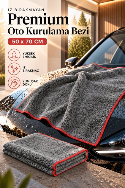 50X70 cm Ultra Absorbent Microfiber Drying Cloth – General Cleaning, Car and Floor Wiping Cloth 1 Piece Gray