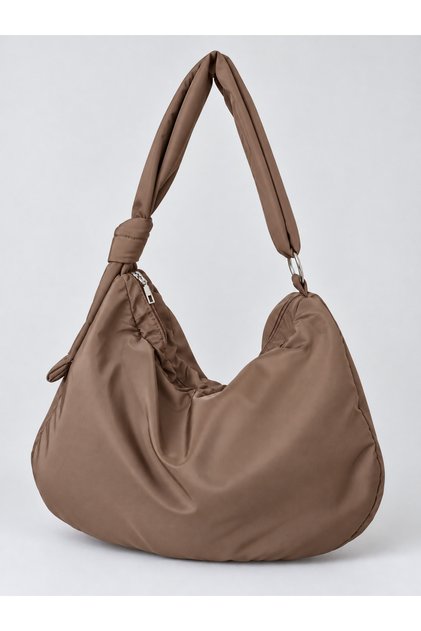 Women's Brown Large Sports Shoulder Bag with Adjustable Strap