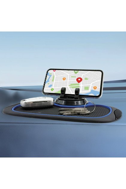 Baza Antiderapanta Bord Auto cu Suport Incorporat pentru Telefon Mobil