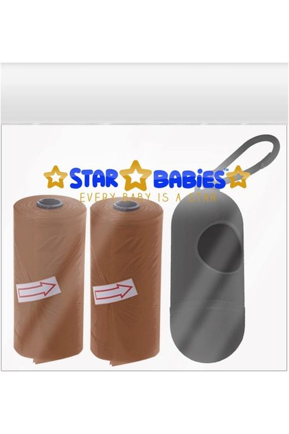- Scented Nappy Bag Brown + Dispenser - Pack of 2/30 Bags
