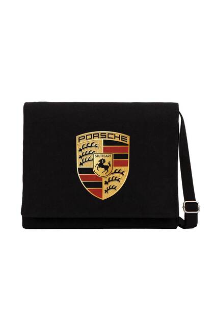 Porsche logo crno platno Poštarska torba