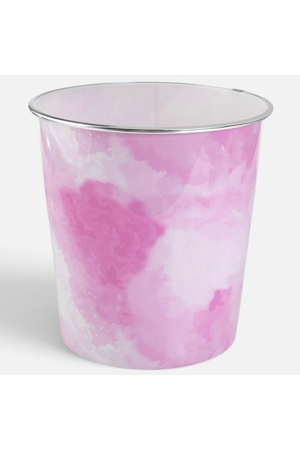 Cos de Gunoi pentru Birou din Plastic Roz Marble Ø21,5x22cm - 5,5L