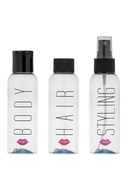 Set Sticle de Calatorie Transparente cu Imprimeu 100ml - 3buc