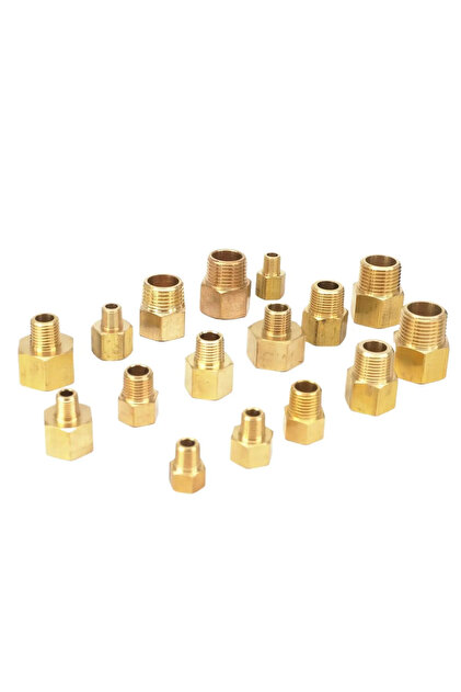 محول أنبوب نحاسي من النوع 17، مقاسات 1/8 بوصة، 1/4 بوصة، 3/8 بوصة، 1/2 بوصة، NPT BSP أنثى إلى ذكر، لتركيب مقياس الضغط