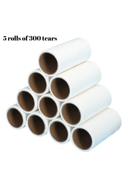 5 volumes Hair Pickup Extra Sticky Lint Roller Tearable Roll Paper Sticky for Removing Fur + Fluff o