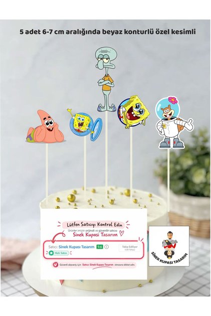 Spongebob Birthday Cake Decoration Birthday Ornament