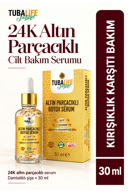 Anti-Wrinkle Botox Effect Skin Care Serum with 24K Gold Particles - Anti-Aging - 30 ml