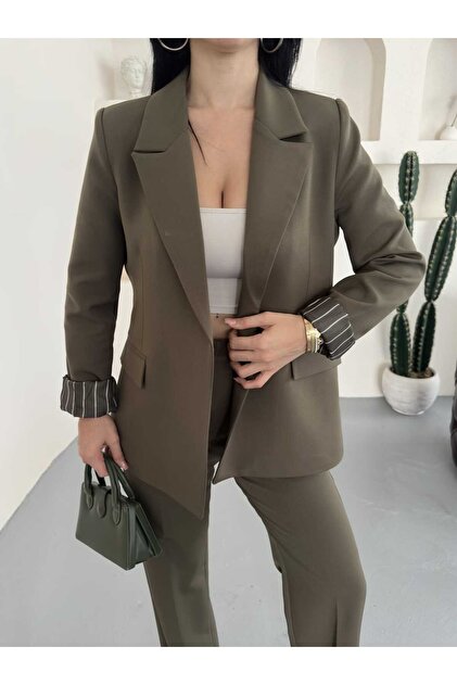 Blazer Jacket and Wide-Leg Pants Set