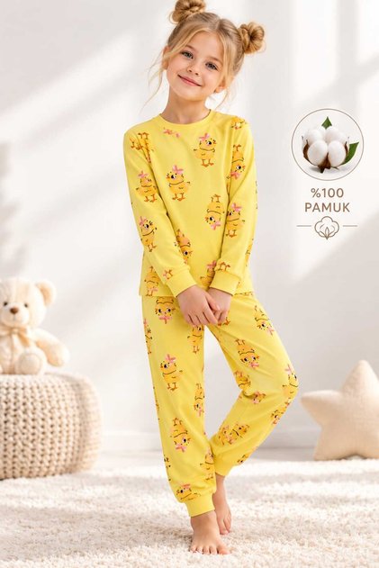 GIRL'S 100% COTTON BLUE POOL PAJAMA SET