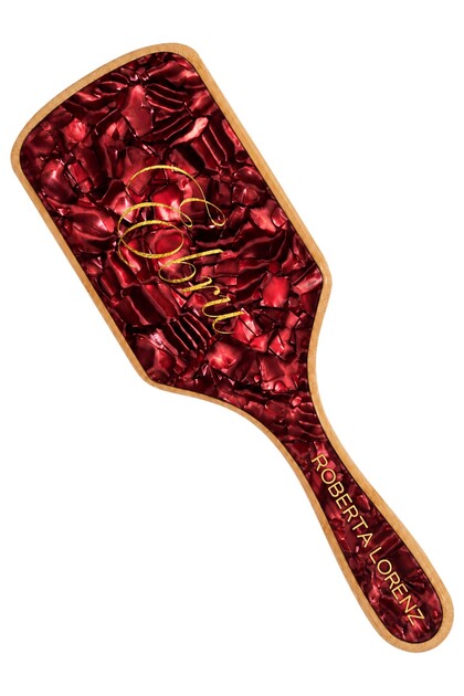 Kişiye özel Gold kazıtmalı Bambu Saç Fırçası