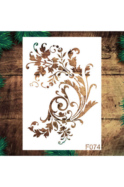 Stencil Tasarım F074 - Dekoratif Duvar, Fayans Ve Eşya Boyama Şablonları 21x30cm