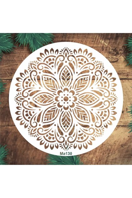 Stencil Tasarım MA130 Mandala Duvar Ahşap Cam Kumaş Boyama Şablonu