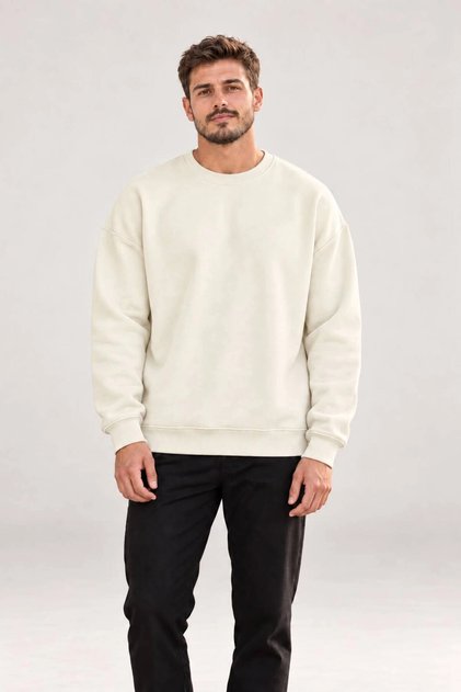 Men's Oversized Crew Neck Basic Sweatshirt