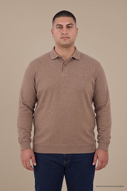 Tricou cu guler polo supradimensionat de iarnă pentru bărbați
