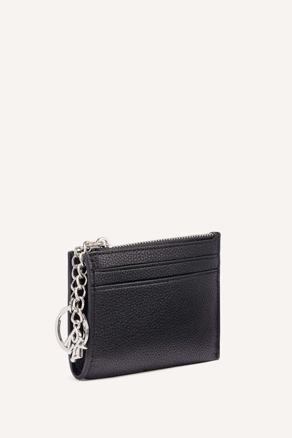 SARAH TOP ZIP CARDHOLDER-BSV - BLACK/SILVER-OS