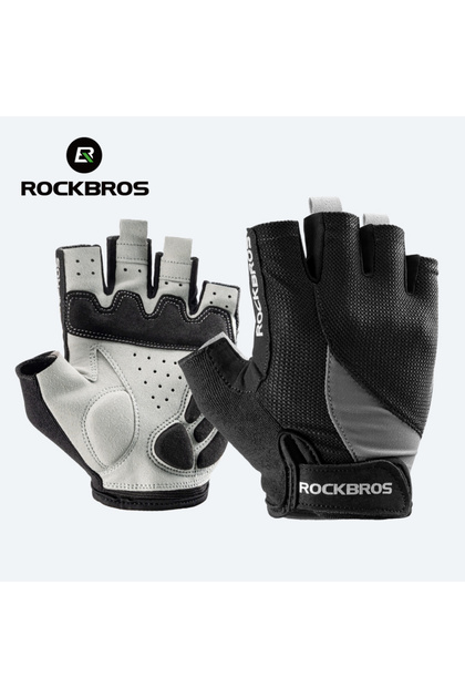ROCKBROS XL S030BK ROCKBROS Half Finger Bike Gloves MTB Road Spring Summer Breathable Shorts Bicycle