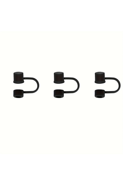 Black 3pcs 3/6PC Silicone Straw Tips Cover Splash Proof Reusable Drinking Straw Tips Lids for Yeti/