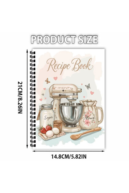 1 book Recipe Notebook 100 Sheets Recipe Book Empty Cookbook Handwritten Cooking Planner For Daily M